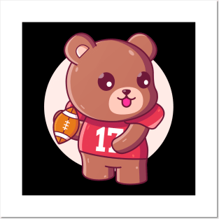 Brown Bear Rugby American Football Posters and Art
